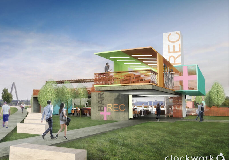 Bar + Rec exterior rendering