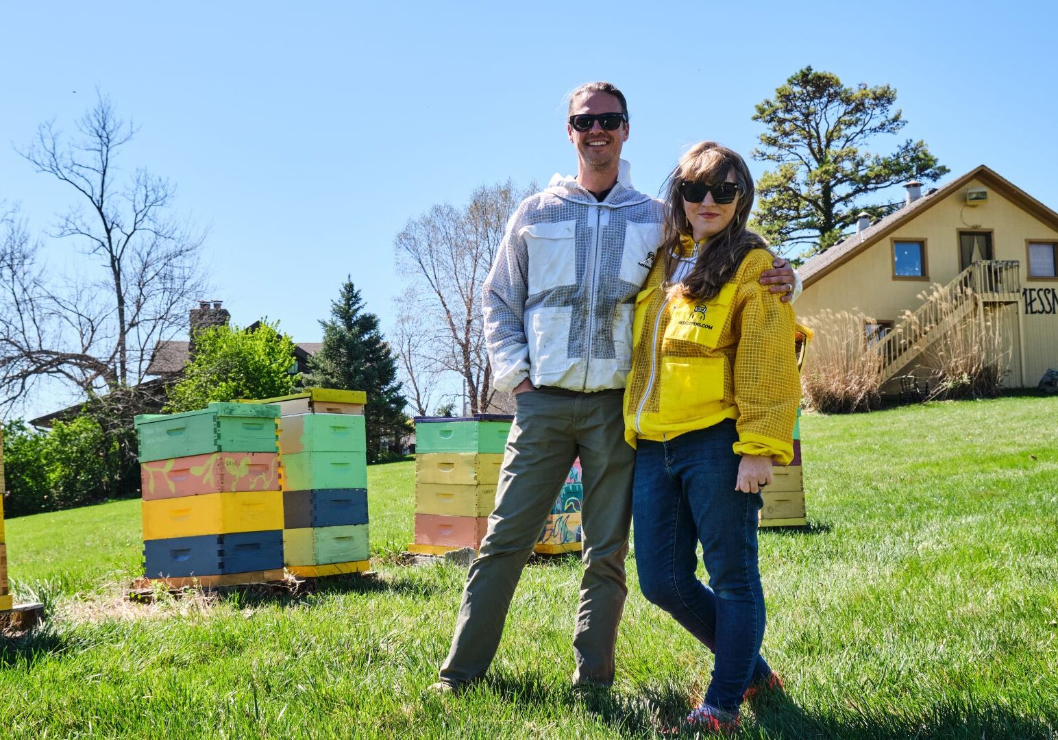 Erik and Rachael Messner at Messner Bee Farm.