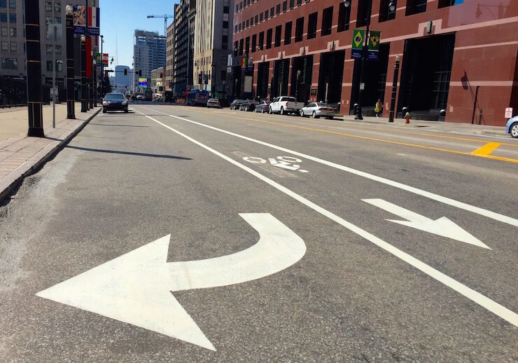 Grand Boulevard striping