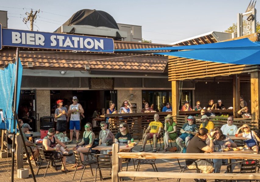 Exterior photo of Bier Station’s patio.