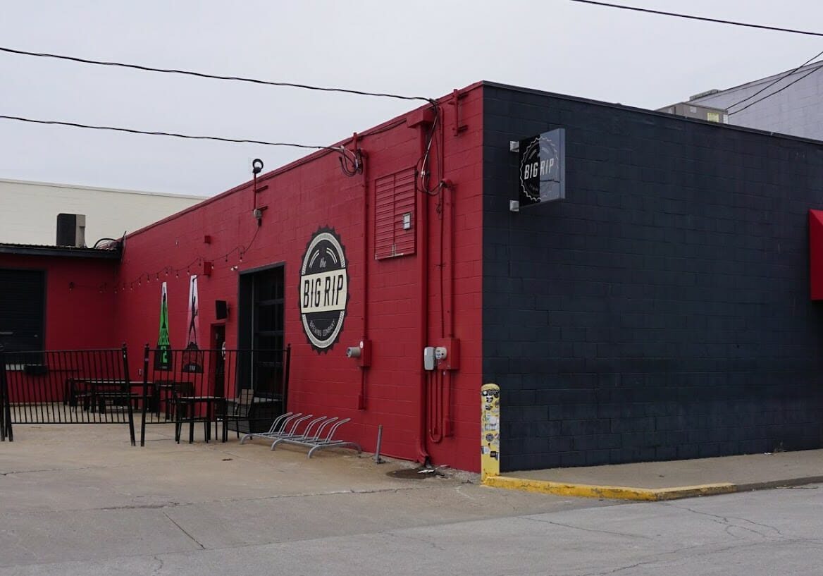 The red exterior of Big Rip Brewing Co.