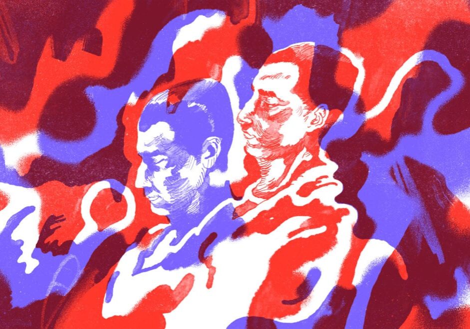 An illustration of Bryan Sheppard during his resentencing hearing