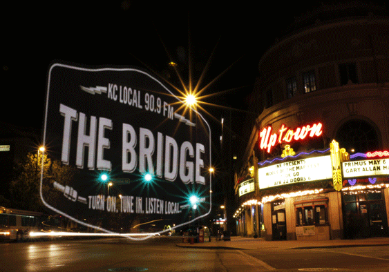 The Bridge logo at the Uptown Theater in Kansas City Mo