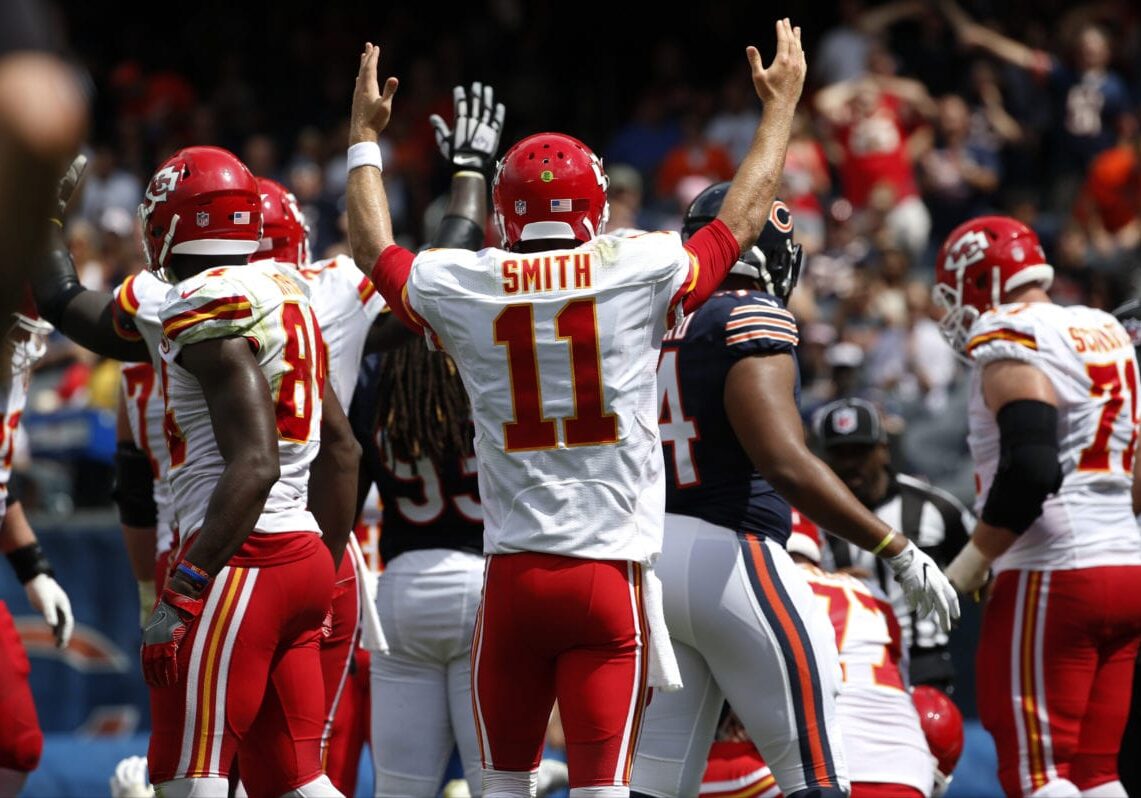 Alex Smith celebrating TD