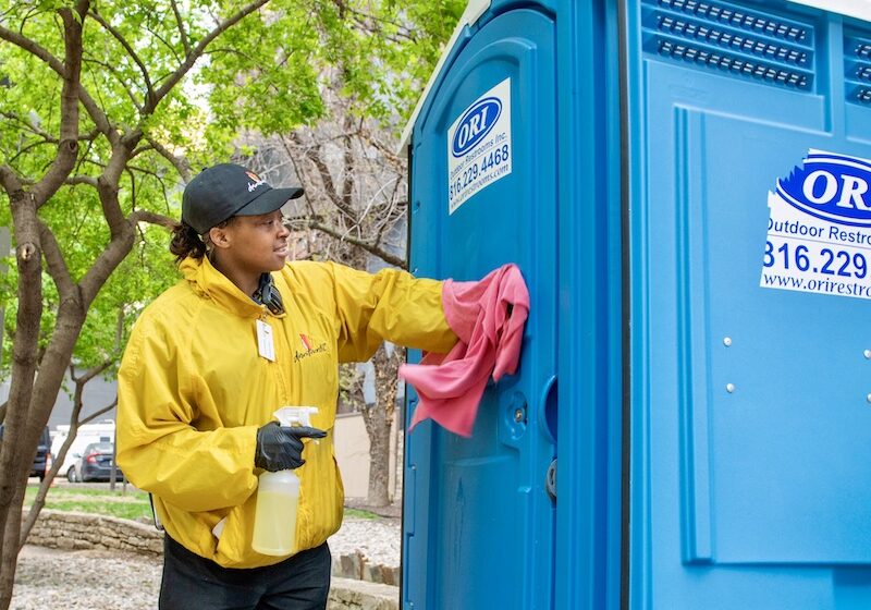 Downtown Covid portable toilet