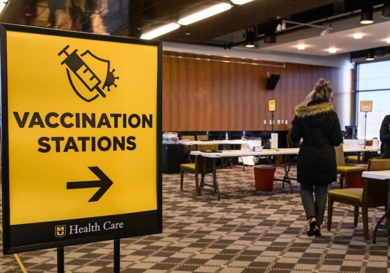 MU Health Care opened a mass COVID-19 vaccination site in the Walsworth Club at Memorial Stadium in Columbia, Missouri. on Jan. 25, 2020.