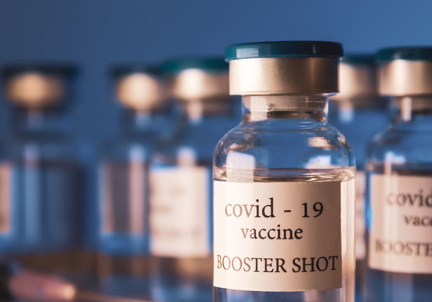 Viles of the new COVID-19 booster shot.