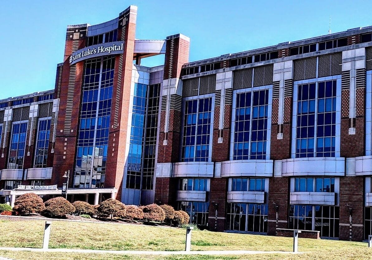 Entrance of St. Luke's Hospital.