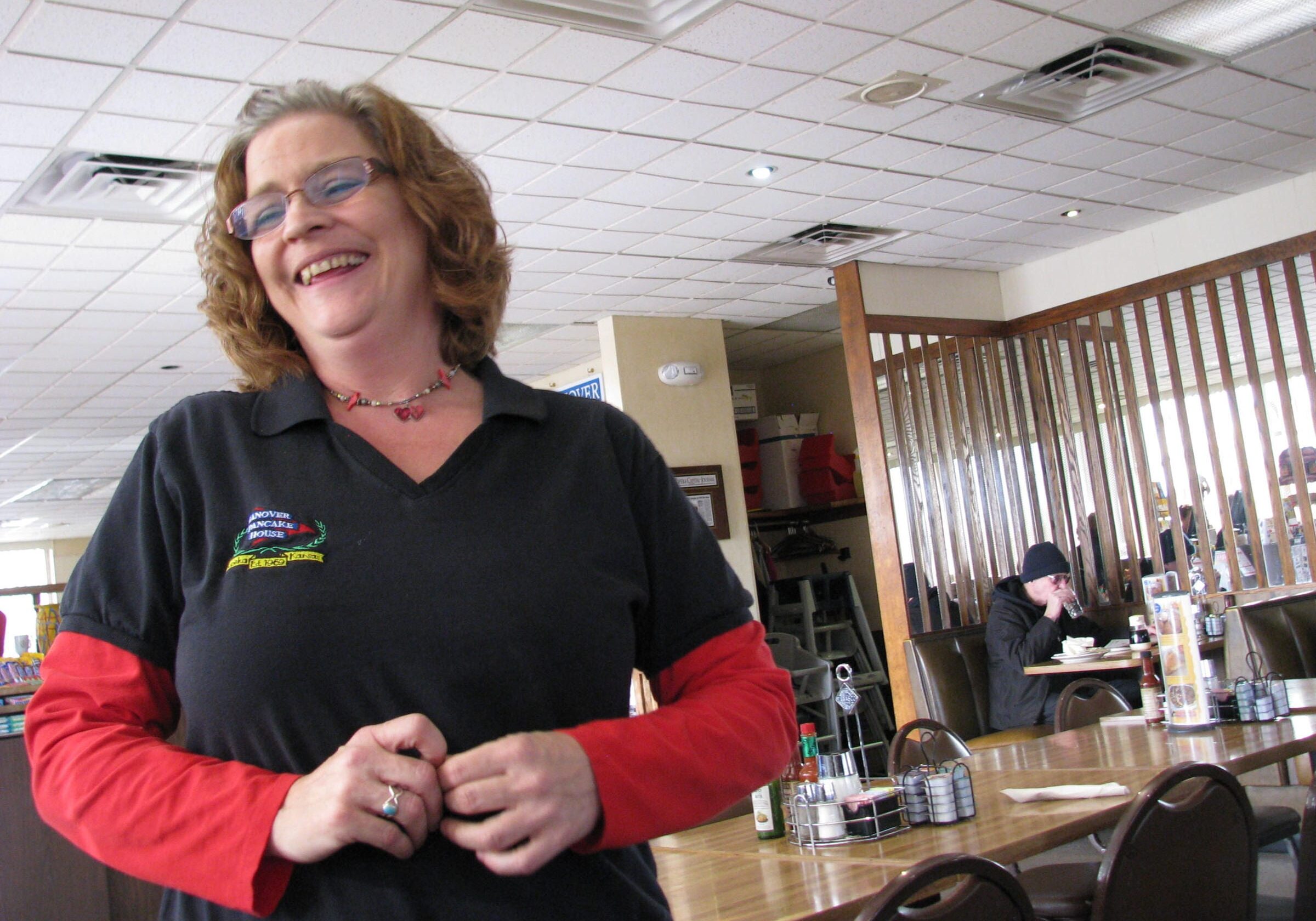 Sherry Calderwood, a waitress at a Topeka breakfast spot frequented by legislators and lobbyists, didn't buy insurance through the Obamacare marketplace last year but did this year. (Photo: Jim McLean/Heartland Health Monitor)