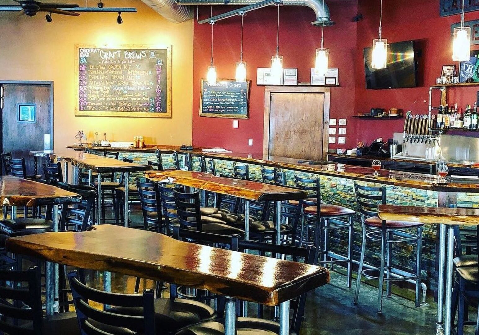 Interior view of Calibration Brewery’s taproom.