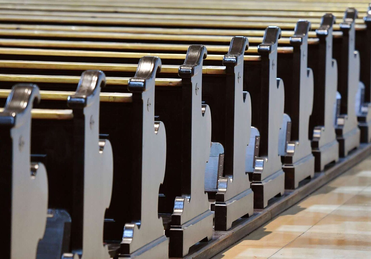 Empty church pews