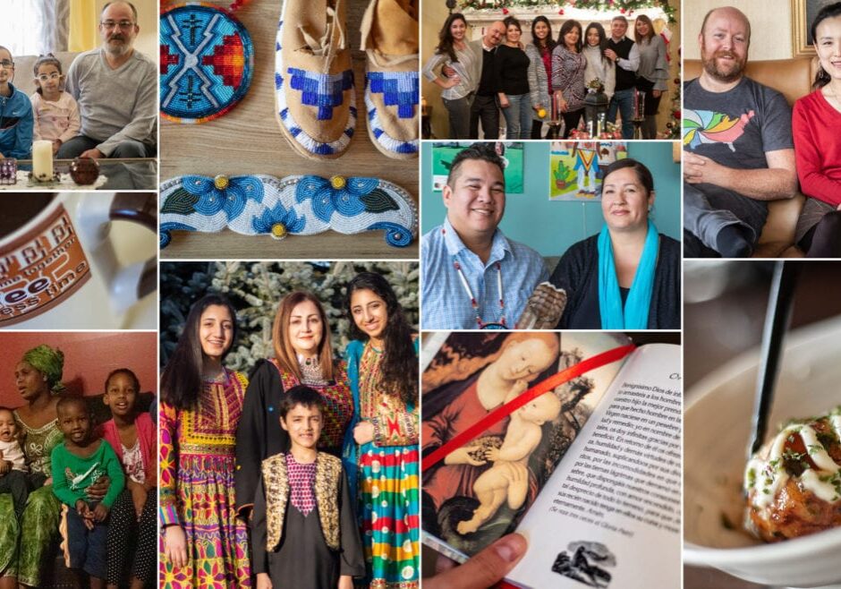 collage of the families