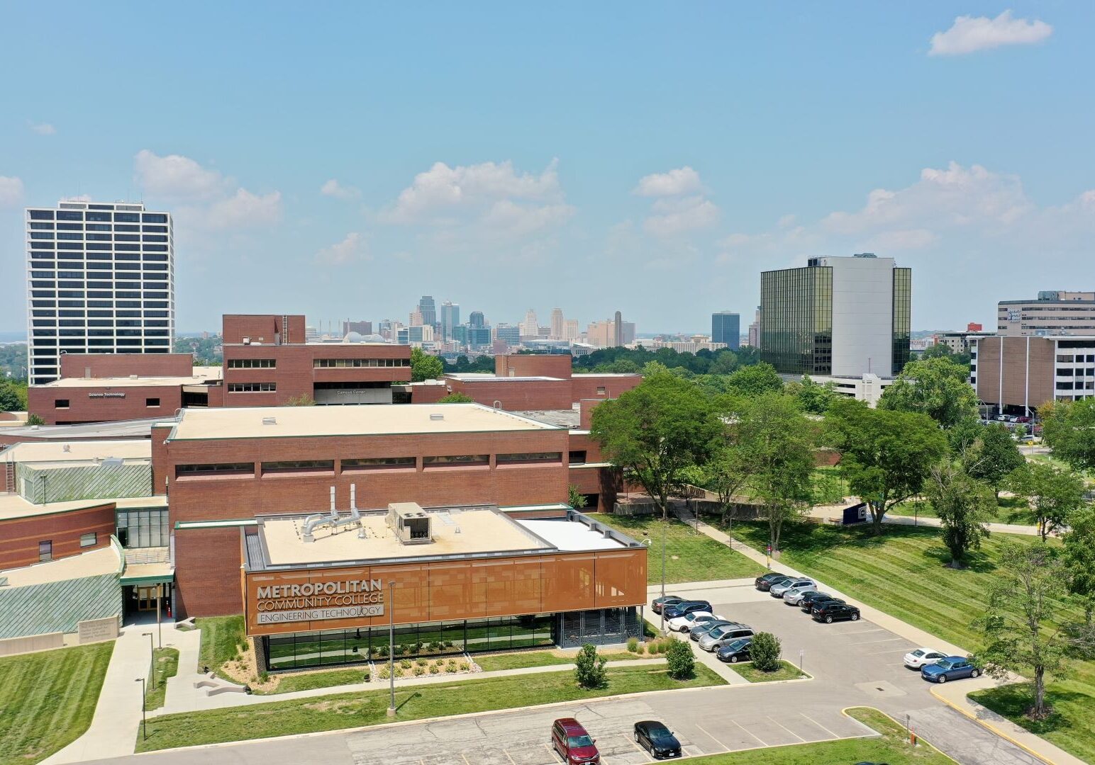 Aerial photo of the Penn Valley campus of Metropolitan Community College.