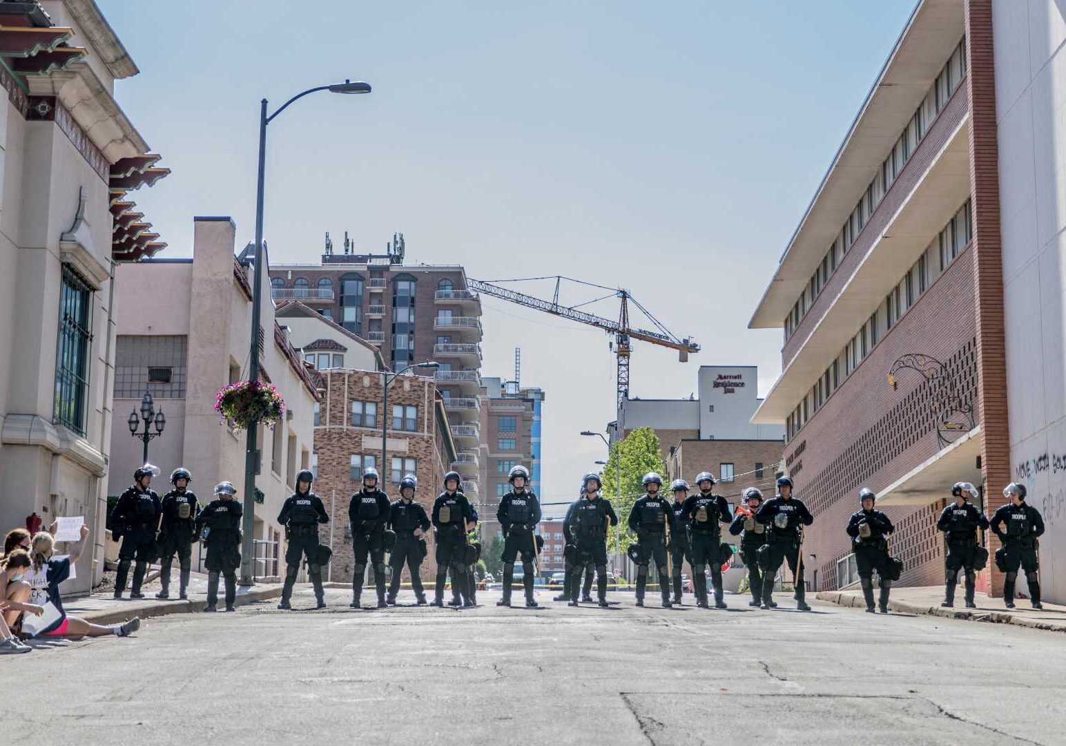 Kansas City police in riot gear