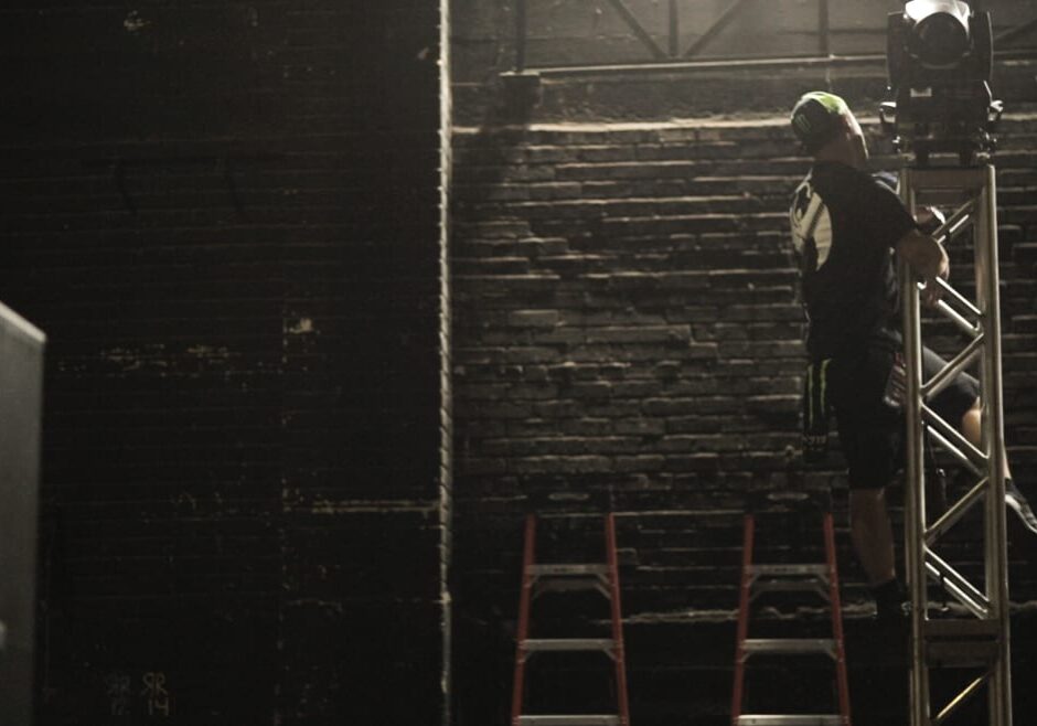 A man climbing a ladder