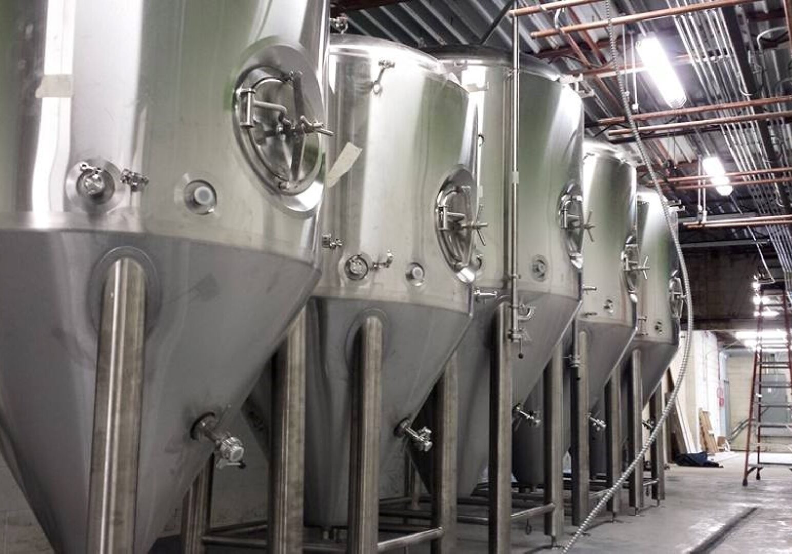 Fermentation tanks at Crane Brewing Co. in Raytown.