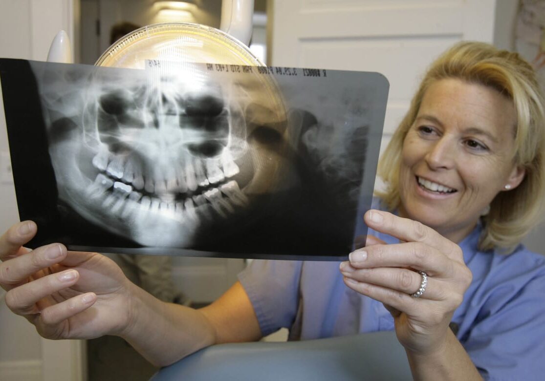 dentist with x-ray