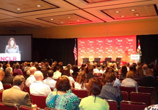 US Treasurer Rosie Rios at the La Raza Town Hall Sunday.  Photo by Daniel Boothe