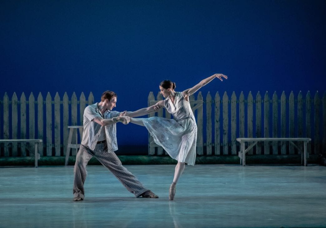 Two dancers on stage.