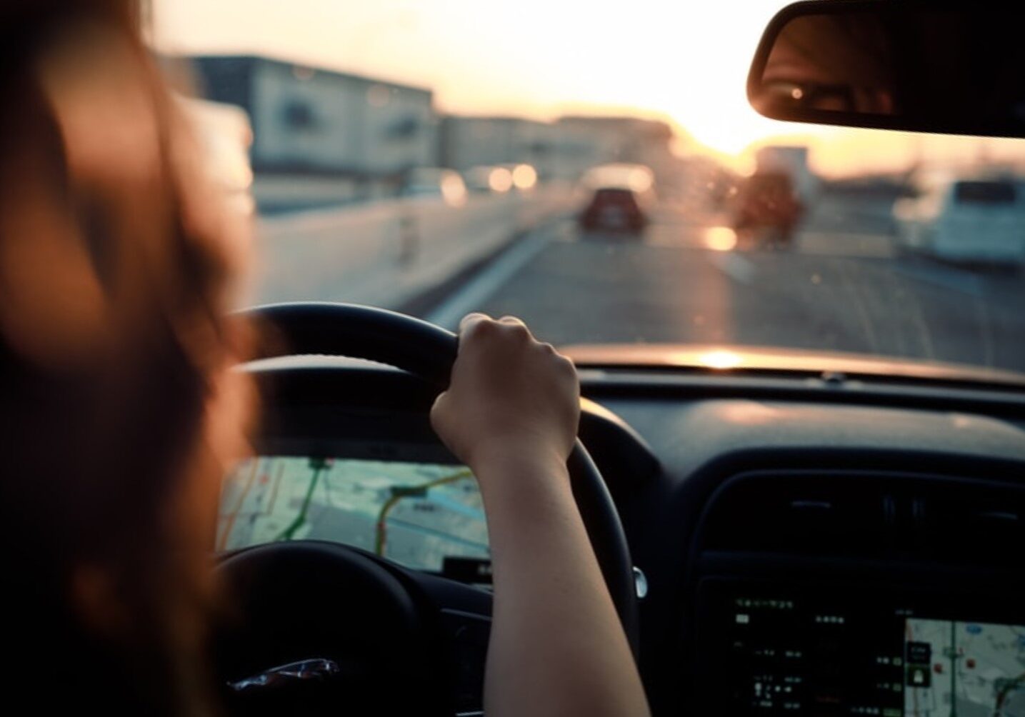 A commuter behind the wheel.