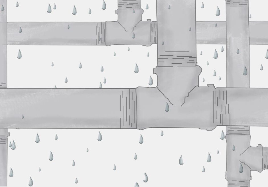 An illustration of a leaky pipe system