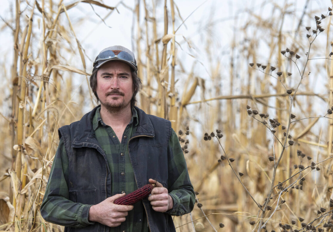 Will Glazik with his organic corn