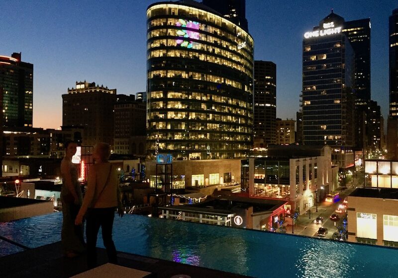 Downtown skyline at night