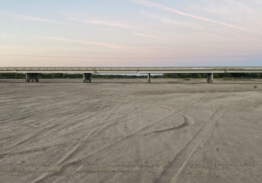 Parts of the Platte River in central Nebraska dried up completely this summer, like this stretch near Chapman, Nebraska.