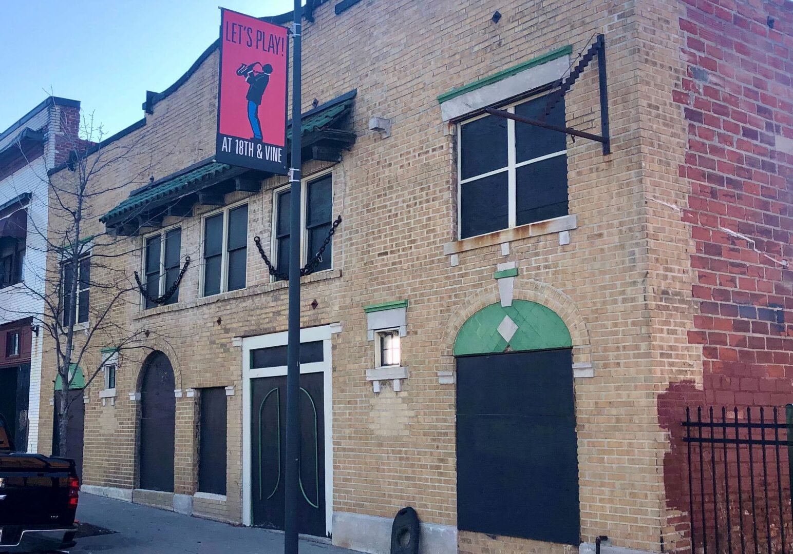 The façade of the historic Eblon Theater at 1822 Vine St.