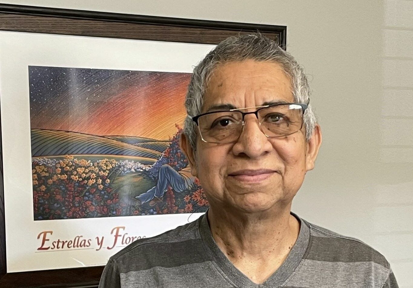 Cancer patient Isidro Rodriguez at El Centro's Johnson County office.