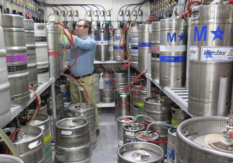 Eric Flanagan tends to a keg
