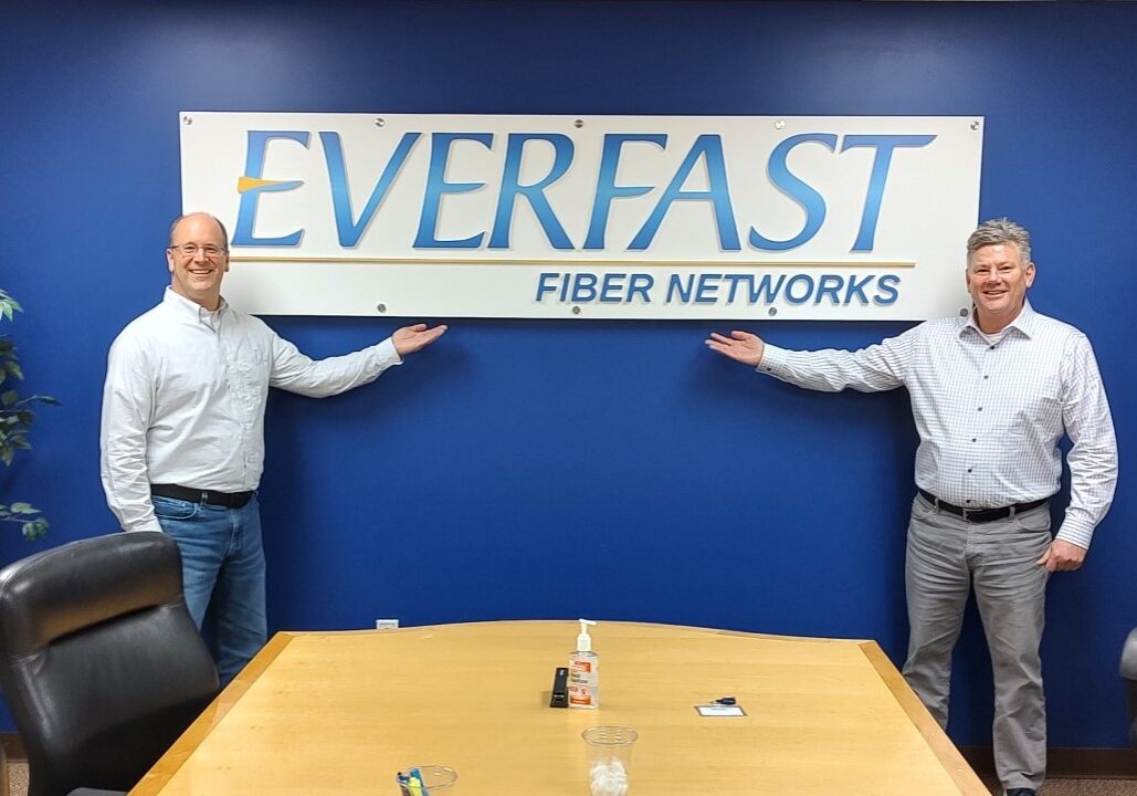 Craig Reed, director of network engineering, and Paul Kreuger, hope to double the number of EverFast Fiber Networks customers in the next two years.