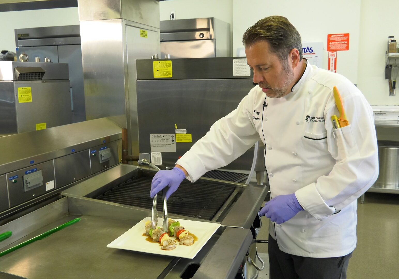 The COVID-19 pandemic has done nothing to change the work style of Eric King, chef manager at the University of Kansas Health System.