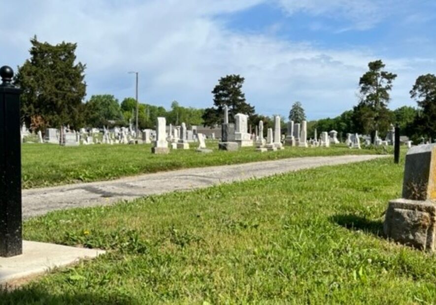 A series of posts, or bollards, marks the formerly segregated section of Fairview Cemetery in Liberty, where more than 750 individuals are believed to be buried, many of them in unmarked graves.