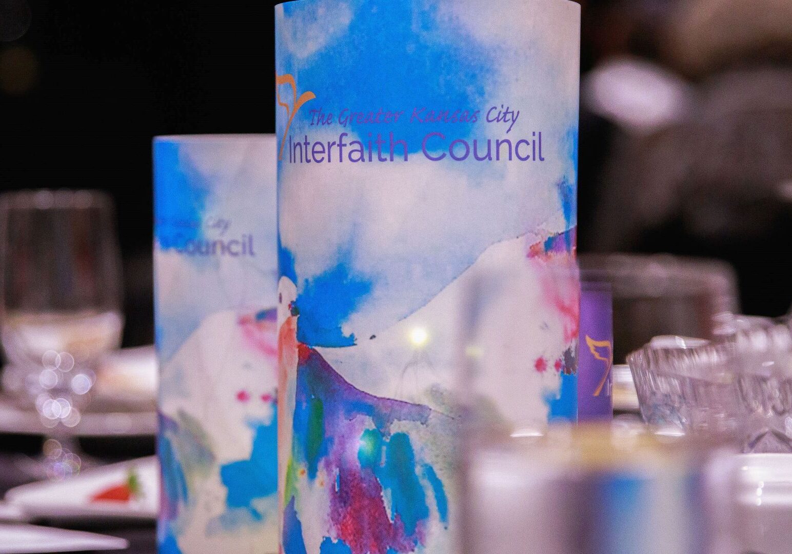 A table centerpiece at The Greater Kansas City Interfaith Council's largest annual event.