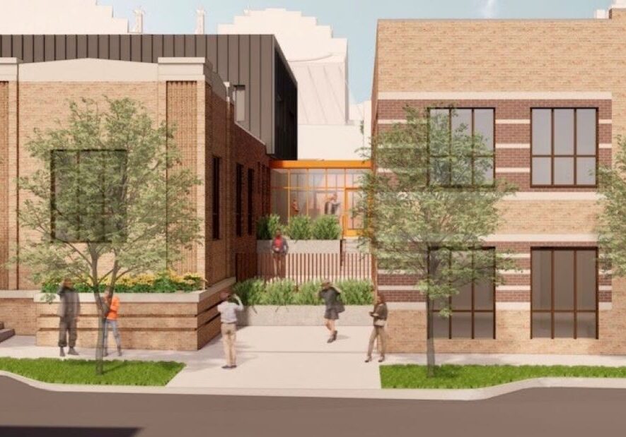 The historic former MGM and Columbia, later Universal, Pictures buildings on West 18th Street in Film Row would be combined to become an office project.