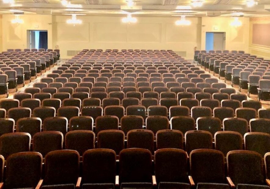 New, wider seats at the renovated Folly Theater.