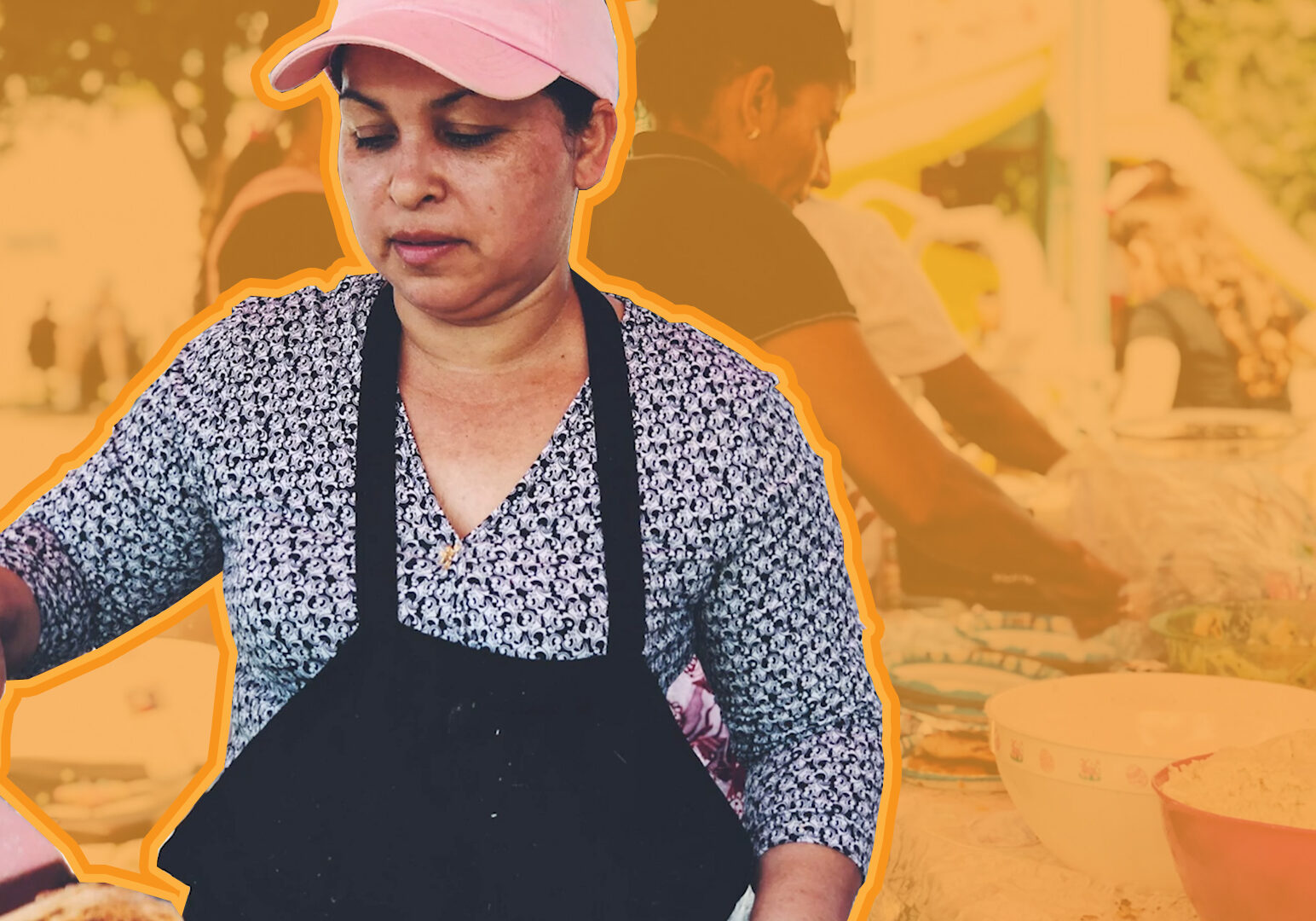 Woman making food at Latino Arts Festival