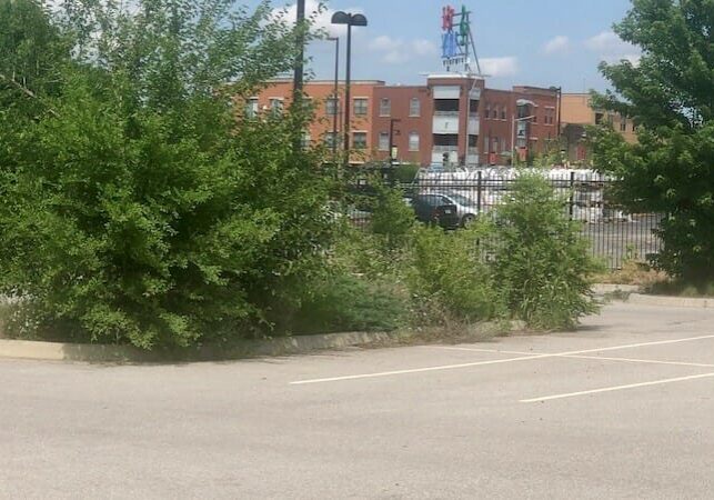A city-owned parking lot near 18th and Vine.