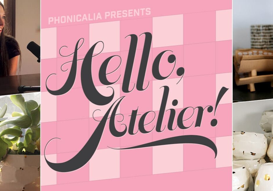 A collage with pottery images