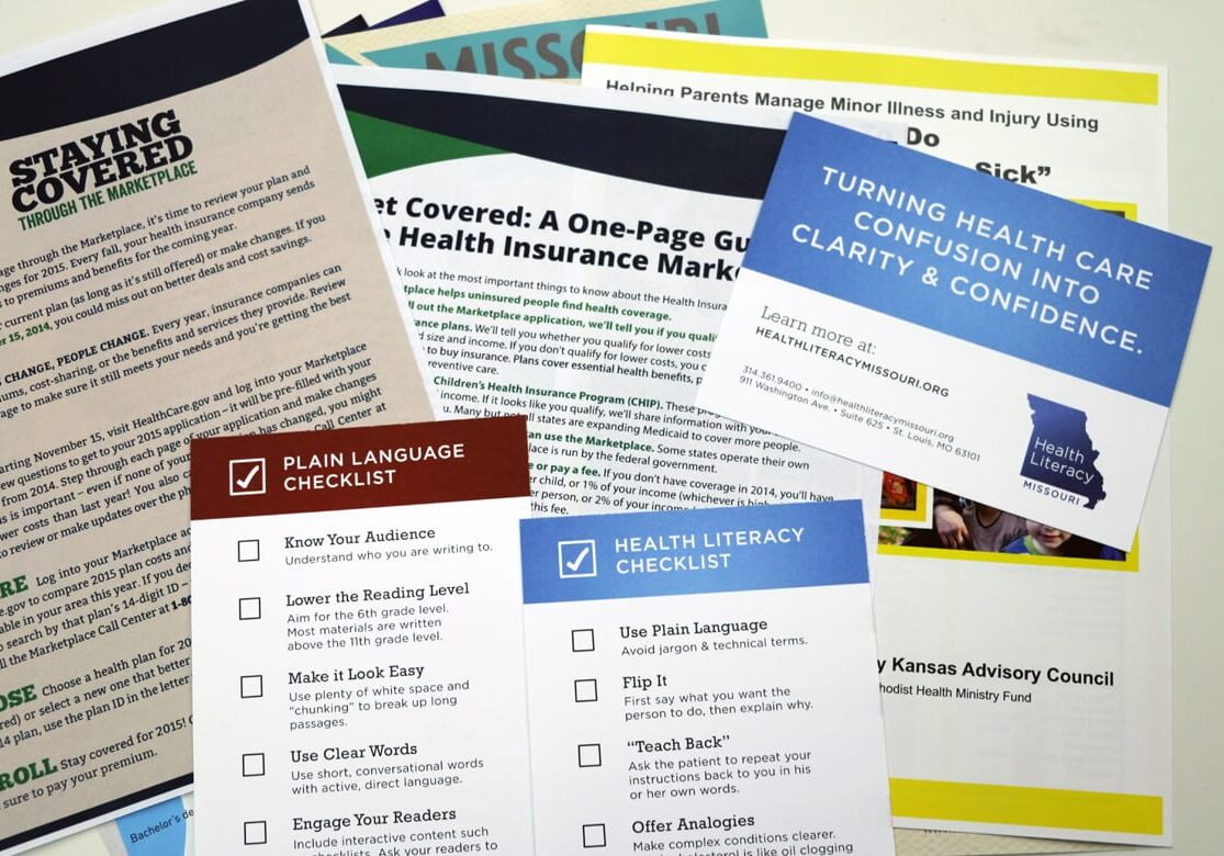 Organizers of a health literacy summit in Kansas City, Mo., offered a range of materials to attendees. (Photo by Mike Sherry/Hale Center for Journalism)
