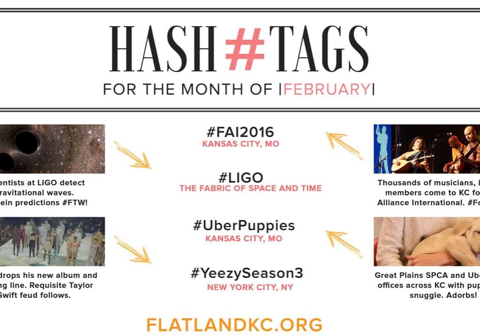 Hashtags for the month of FEBRUARY (Illustration).
