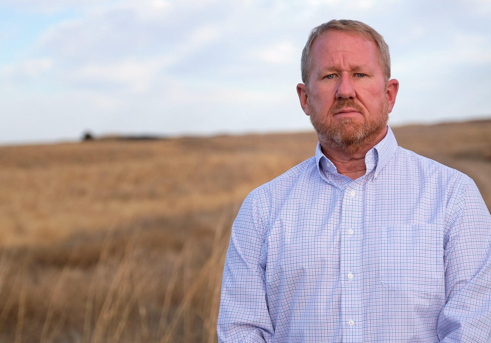 Hays City Manager Toby Dougherty at the R9 Ranch in Edwards County, Kansas.