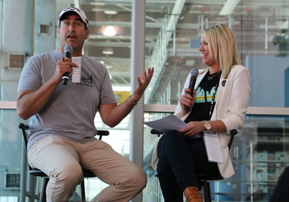 Rob Riggle, pictured here in a Q&A with Ink's MicKayla Mages, spoke about Big Slick, his fundraiser for Children's Mercy, Thursday at Middle of the Map Forum. 