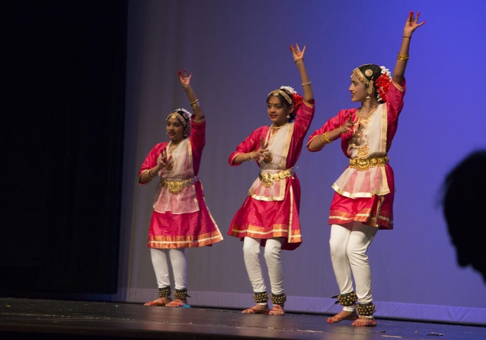 Young ladies move in sync as part of their South Indian dance. (Binita Dahal | Flatland)
