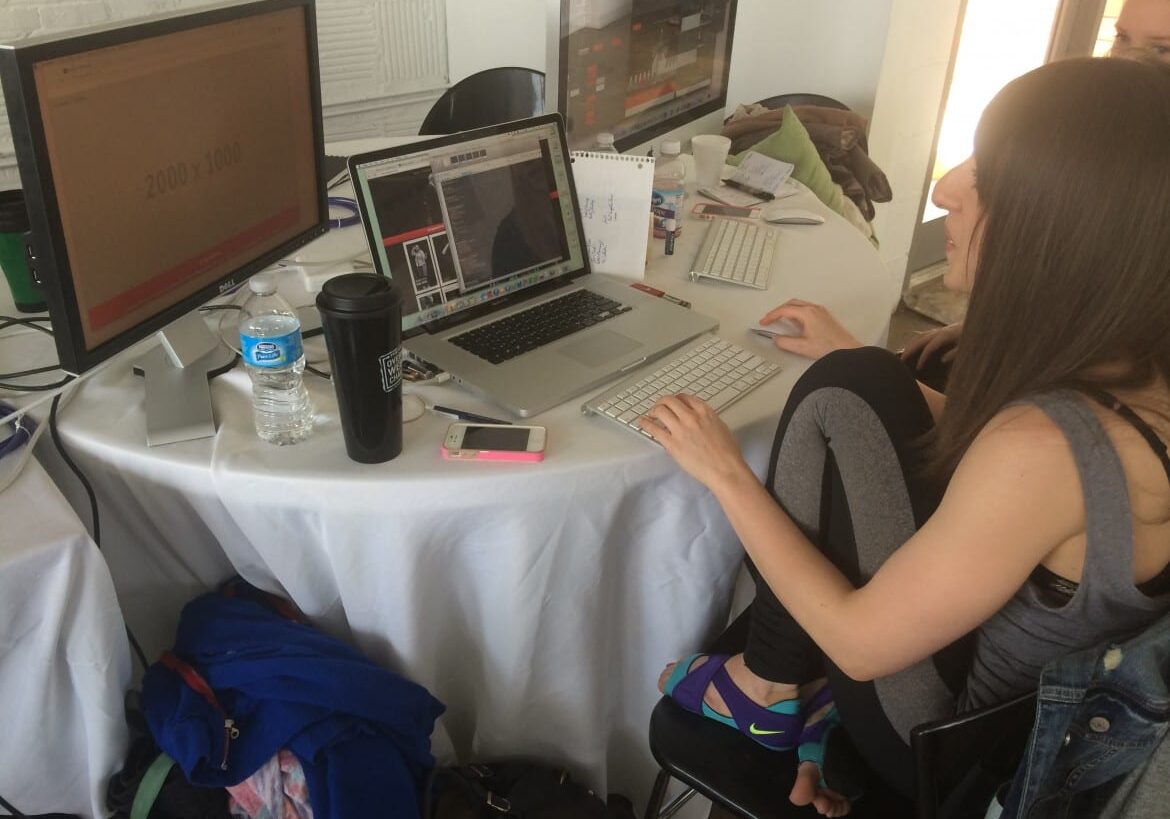 Web pro Meg Adams stayed up for 24 hours to help design a new website for Kansas City Actors Theatre. (Photo by Caitlin Cress/Hale Center for Journalism) 