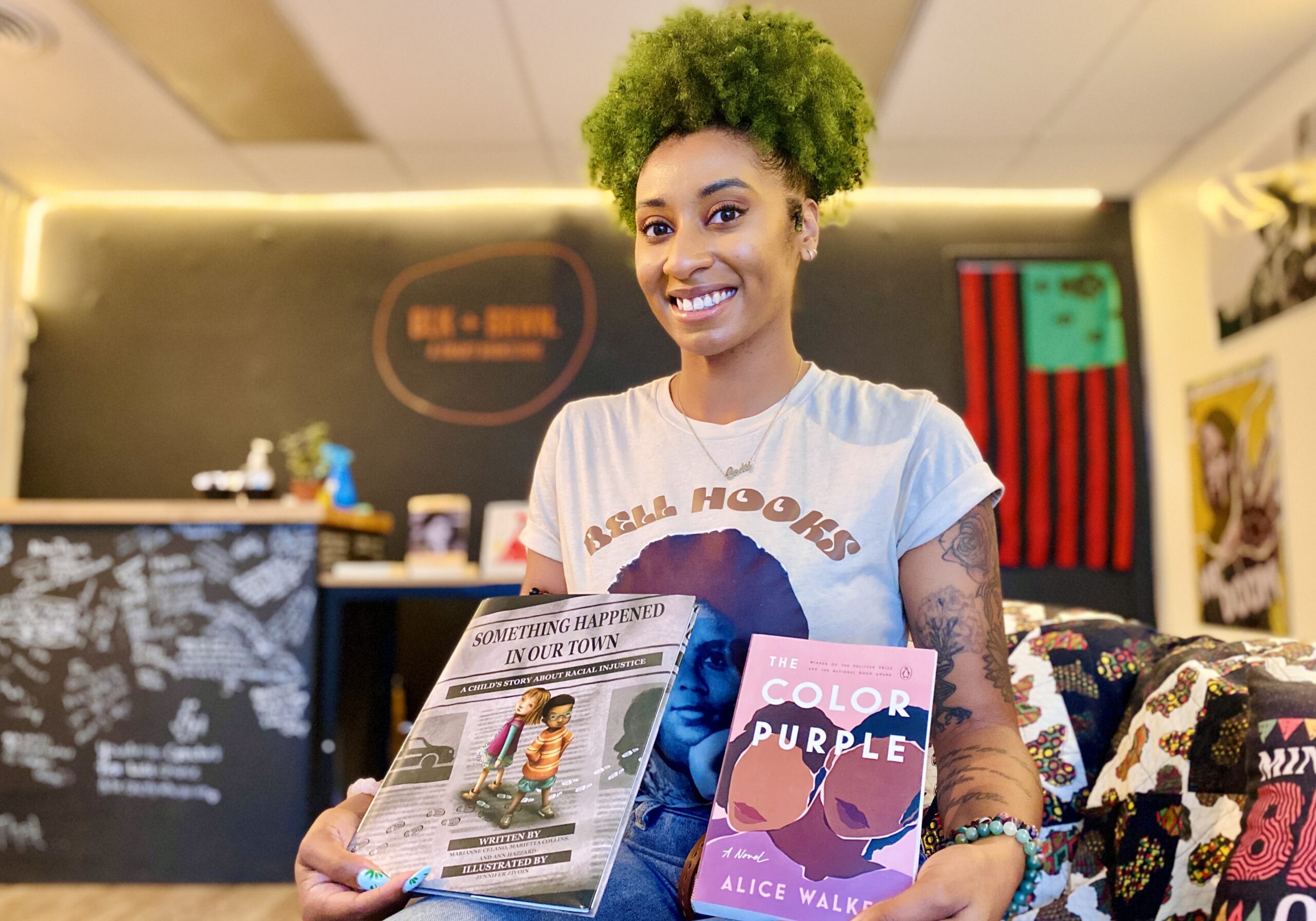 Cori Smith is the owner of BLK + BRWN, a bookstore that elevates and amplifies authors of color. (Photo by Vicky Diaz-Camacho)