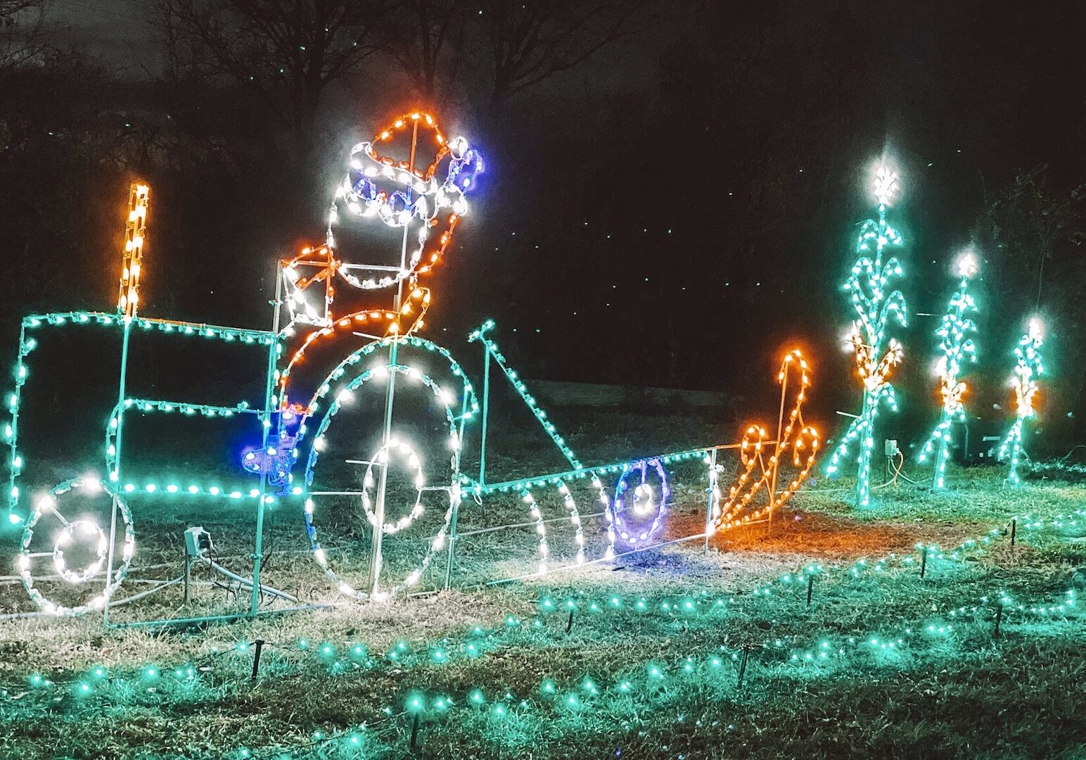 A light display at KC Pumpkin Patch.