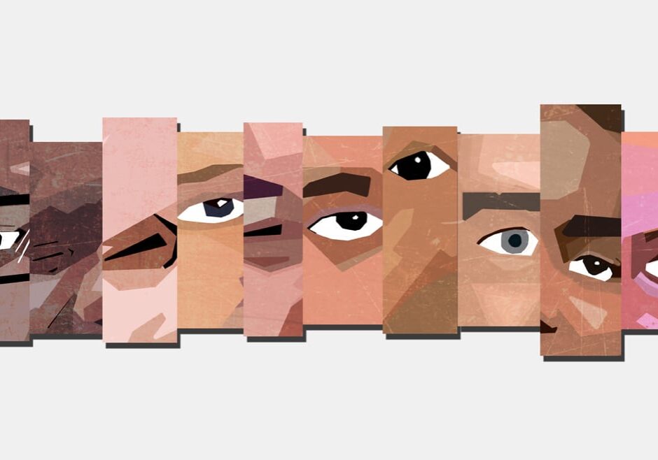 graphic rendering of parts of faces