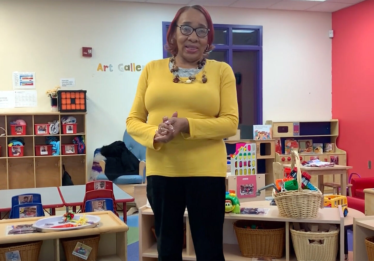 Ivera Williams, an early childhood educator in Kansas City, hosts virtual circle time. (